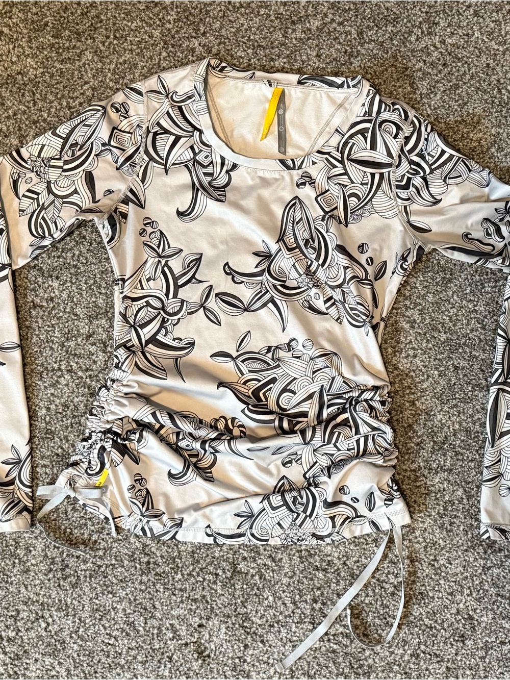 Lole Top with Black Abstract Print